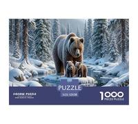 La famiglia dell'orsoJigsaw Puzzle Impossible 1000Pcs Snowy foresta Decorazione Per La Casa. Rilassamento E Intelligence Per Adulti E Bambini Da 12 Anni 52x38cm/1000pcs