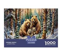 La famiglia dell'orsoPuzzle Impossible 1000Pcs Snowy foresta Decorazione Per La Casa. Giochi Rilassamento E Intelligence Per Adulti E Ragazzi Da 14 Anni 52x38cm/1000pcs