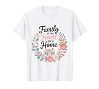 La Famiglia è Il Cuore di Una casa - Carino Cottage Floreale Maglietta