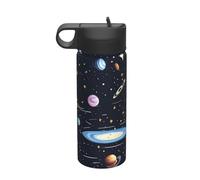 La famiglia solare da 510 ml bottiglia d'acqua isolata, bottiglia d'acqua in acciaio inox con cannuccia per campeggio, fitness, escursioni all'aria aperta,