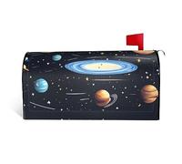 La famiglia solare è una copertura per cassetta postale in tessuto impermeabile con una stampa su un lato e un'apertura curva su un lato.