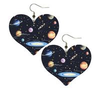 La famiglia solare stampa orecchini eleganti a forma di cuore leggeri accessori da donna perfetti per feste e San Valentino.