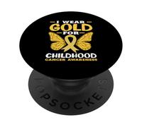 La farfalla sul cancro infantile indossa la consapevolezza del nastro d'oro PopSockets PopGrip Adesivo