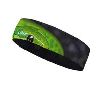 La fascia per capelli con serpente verde per donne e uomini, si adatta a tutte le dimensioni della testa, ultra assorbente e antiscivolo, fascia per il sudore per corsa, yoga, palestra