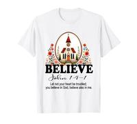 La Fede Cristiana Crede in Cristo Bella Chiesa Floreale Maglietta