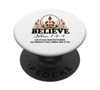 La fede cristiana crede in Cristo Bella chiesa floreale PopSockets PopGrip Adesivo