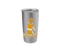 La fede è il mio equilibrio Cristiano Yoga Croce Bicchiere termico in acciaio inox doppia parete