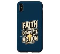 La fede è resa completa in azione Giacomo 2:22 Croce di Cristo Custodia per iPhone XS Max