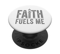 La fede mi alimenta la fiamma incrociata Dio Forza Inspiring Christian PopSockets PopGrip Adesivo