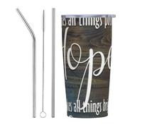 La fede rende ogni cosa possibile La speranza rende ogni cosa luminosa Tazza da viaggio in acciaio inossidabile con isolamento sottovuoto, coperchio a prova di perdite, isolamento a doppia parete, o