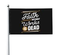 La Fede Senza Le Opere È Morta Garden Flag Con 2 Occhielli Bandiere Da Giardino Resistente Alle Intemperie Bandiera Da Cortile Per Fattoria Patio All'Aperto 90X150Cm
