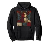La Fede sorgerà Christian Angel Warrior Cross Felpa con Cappuccio