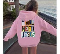 La fede supera la paura, felpa con cappuccio spessa con stampa di lettere divertente e personalizzata, casual per ragazze adolescenti, top per bambini in autunno/inverno 8Y,9Y,10Y,14Y,11Y,12Y,13YLette