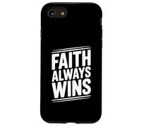 La fede vince sempre un messaggio cristiano ispiratore Custodia per iPhone SE (2020) / 7/8