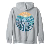 La Felicità Arriva a Onde Felpa con Cappuccio