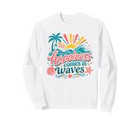 La Felicità Arriva a Onde Ocean Beach Lover Design Felpa