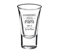 "La Felicità è Avere un Papà come Te" Bicchierino Liquore in Vetro Personalizzabile Incisione Personalizzata Idea Regalo Festa Del Papà 2023 Babbo Nonno Compleanno Natale Bicchiere da Shot Cicchettino