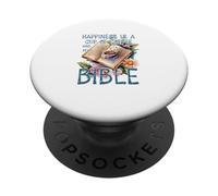 La felicità è Bibbia e Caffè Scrittura Cristiana PopSockets PopGrip Adesivo