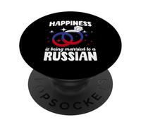 La felicità è essere sposati con un coniuge russo Russia PopSockets PopGrip Adesivo