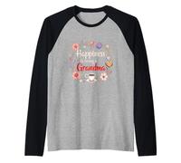 La Felicità è Essere Una Nonna Maglia con Maniche Raglan