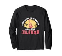 La Felicità è Il Sole e Una Piccola Chitarra Divertente suonatore di Ukulele Maglia a Manica