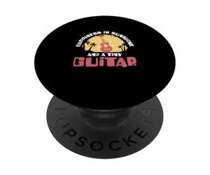 La felicità è il sole e una piccola chitarra divertente suonatore di ukulele PopSockets PopGrip Adesivo