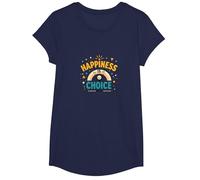 La Felicità è la Scelta: Citazione Motivazionale edificante Maglietta, Ragazze, Navy, XS
