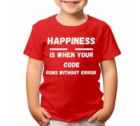 La felicità è quando il tuo codice funziona senza errori T-shirt ragazzi...