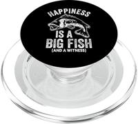 La felicità è un grande pesce e un testimone divertente scherzo di pesca PopSockets PopGrip per MagSafe