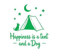 la felicità è una tenda e un fare in tipografia giocosa questo è perfetto Adesivi con incisione 42x47.8cm Non cade Verde