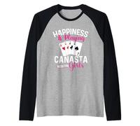 La Felicità Sta Giocando a Canasta con Le Ragazze - Canasta Player Maglia con Maniche Raglan