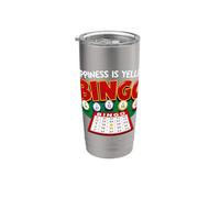 La felicità sta urlando gioco di bingo Gioco d'azzardo Gioco d'azzardo Amante del Bingo Bicchiere termico in acciaio inox doppia parete