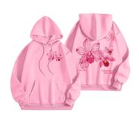 La felpa porterà gioia e felicità con il suo semplice piacere casual stampa pullover cappello felpa calda e morbida scuola Ho donna regular fit felpa con cappuccio da donna tinta unita felpa con