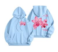 La felpa porterà gioia e felicità con il suo semplice piacere casual stampa pullover cappello felpa calda e morbida scuola Ho donna regular fit felpa con cappuccio da donna tinta unita felpa con