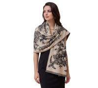 LA FERANI Sciarpa da donna in cashmere beige e nero, extra morbida, sottile, 185 x 65 cm, elegante e classica, per inverno e primavera B25