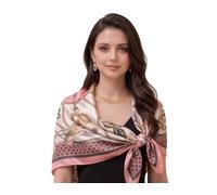LA FERANI Sciarpa di seta classica da donna, in chiffon, per occasioni formali, in seta, leggera, 90 x 90 cm, bandana, regalo stola figlia