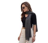 LA FERANI Sciarpa di seta da donna, 100% seta, grigio scuro, 180 x 90 cm, tinta unita, per tutte le occasioni formali, stile aziendale, leggero regalo per voi