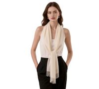 LA FERANI Sciarpa estiva da donna, in cashmere, sottile, 200 x 70 cm, leggera, trasparente, tinta unita, per estate, primavera, casual, business, stile, regalo per lei, crema, 200x70