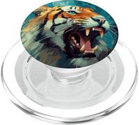La feroce tigre nata dai colori del potere indomito PopSockets PopGrip per MagSafe