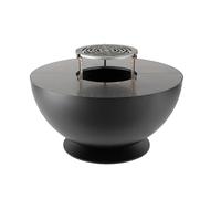 La Ferrotecnica Tulipano Barbecue a Legna per Grigliate, Base Piana, Diametro 80cm Made in Italy (Nero Alta Temperatura)