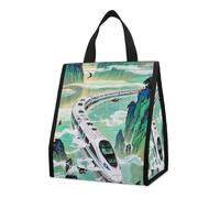 La ferrovia ad alta velocità è veloce borsa termica per il pranzo per donne e uomini, borsa della spesa riutilizzabile, grande borsa termica a prova di perdite, borsa pieghevole portatile per il