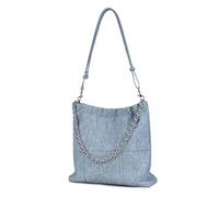 LA FESTIN Borsa a tracolla in pelle crosta per donna - Borsa a tracolla firmata con doppi cinturini, borse a tracolla alla moda per l'uso quotidiano - Blu denim