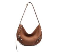 LA FESTIN Borse a Tracolla Hobo Donna, Borsa a tracolla con cerniera superiore, Borsa Donna, Borsa a tracolla in pelle, Marrone pigro