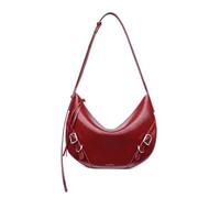 LA FESTIN Borse a Tracolla Hobo Donna, Borsa a tracolla con cerniera superiore, Borsa Donna, Borsa a tracolla in pelle, Rosso lava