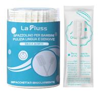 La Fluss 30 Pezzi Spazzolino Monouso Sterilizzati per Bambini e Neonati Pulizia lingua denti e gengive impacchettati singolarmente bastoncini pulizia cavo orale