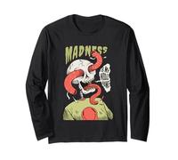 La Follia è Il Mio Secondo Nome con Teschio e Vermi Maglia a Manica
