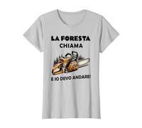 la Foresta Chiama e io Devo Andare Maglietta, Donna, Argento, L