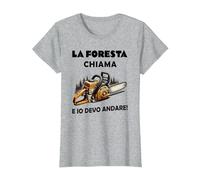 la Foresta Chiama e io Devo Andare Maglietta, Donna, Grigio Melange, XS