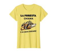 la Foresta Chiama e io Devo Andare Maglietta, Donna, Limone, L