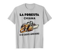 la Foresta Chiama e io Devo Andare Maglietta, Uomo, Argento, L